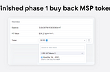 Finished phase 1 buy back MSP token