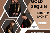 Gold Sequin Bomber Jacket