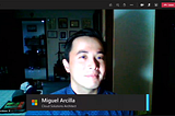 Screenshot of Microsoft Teams showing a user with a lower third video