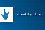 Accessibility-snippets banner with logo — hand showing sign language for love