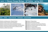 Courses on climate change at UF for spring 2021