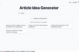 Say Goodbye to Writers Block with the New Article Idea Generator