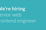 JOBS: Senior web frontend engineer at Spaaza