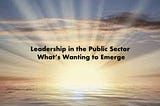 Leadership in the Public Sector: What’s Wanting to Emerge