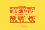 The Impossible of Good, Cheap & Fast — a Sales Perspective