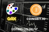 Don’t miss GAX token listing on Coinsbit!