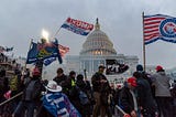 Insurrectionists outside the U.S. Capitol