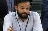 Former Yorkshire cricketer Azeem Rafiq testifies before the English Parliament’s Department of Culture, Media and Sport select committee.