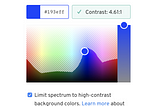 A color picker with a checkbox selected that reads “Limit spectrum to high-contrast background colors”