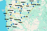 Map of Maharashtra displaying major district routes for Majha Morya Ganesh Idols’ intercity delivery network. 🚛📍