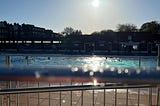 Parliament hill lido on a sunny winters day