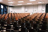 An empty classroom setting