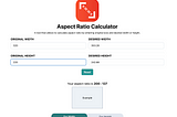 Aspect Ratio Calculator