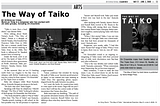 newspaper article for The Way of Taiko