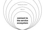 Circles that represent the various levels of the government service ecosystem.