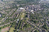 An aerial view of Letchworth Garden City