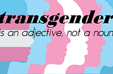 Transgender is an adjective, not a noun