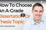 How To Find Good Thesis Topic For Your PhD/MA Studies