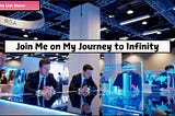 Professionals networking at the RSA Conference exhibition floor, surrounded by digital data displays and cybersecurity branding. Highlights the intersection of architecture, strategy, and startup innovation as told in The Liat Show.