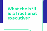 What the h*ll is a fractional executive?