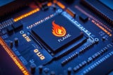 Flame GPU chip on a circuit board