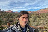 Photo of author in Sedanoa in front of one of its buttes