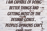 Confidence and faith is the key to make through self-doubt