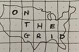 Image of the United states drawn in pen, with the caption On the Grid