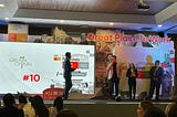 GrainChain team members on stage accepting an award for being named one of the top 20 places to work in Mexico by Great Place to Work Mexico.