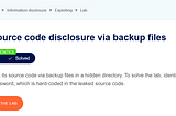 Information Disclosure : APPRENTICE : Source code disclosure via backup files