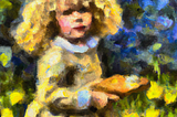 An impressionist oil painting of Goldilocks | Generated by Dalle-2 AI