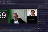 Screenshot of the plenary session. Three people’s faces are visible, including the author’s, as well as a countdown clock for the NGO that is speaking.