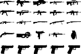 Silhouettes of multiple guns.