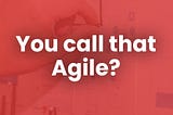 You call that Agile?