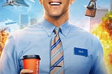 cover of Free Guy movie showing Ryan Reynolds holding a cup of coffee