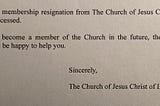 My Resignation Letter from the Mormon Church