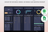 Budget Planner Excel & Google Sheets, Monthly Budget Spreadsheet, Personal Finance Tracker (Dark…