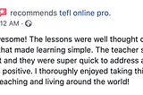 Reviews on TEFL Online Pro’s courses