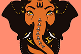 Ganesha, Hindu God, with a pleasant face, spreading prosperity