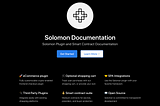Solomon Documentation Site Launched — March 2021