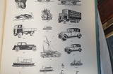 A page of printed illustrations from a printing trade catalogue.