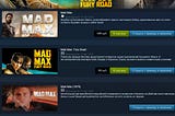 Фильмы про Безумного Макса появились в Steam