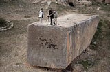 Giant rectangular stones were found …