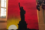 “This epic Statue of Liberty painting is part of an experiment to help increase peace, love, and…
