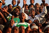 Football fans celebrating a win