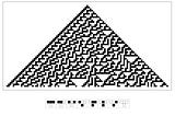 Fig.  1.7: Rule 30, an elementary 1D cellular automaton, evolving from a single seed