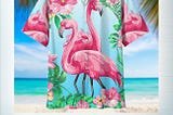 (Fast Shipping) Flamingo hawaiian apparel shirt