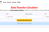 Data Transfer Calculator