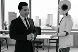 Android having a business meeting