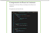 Components of React in 1 minute